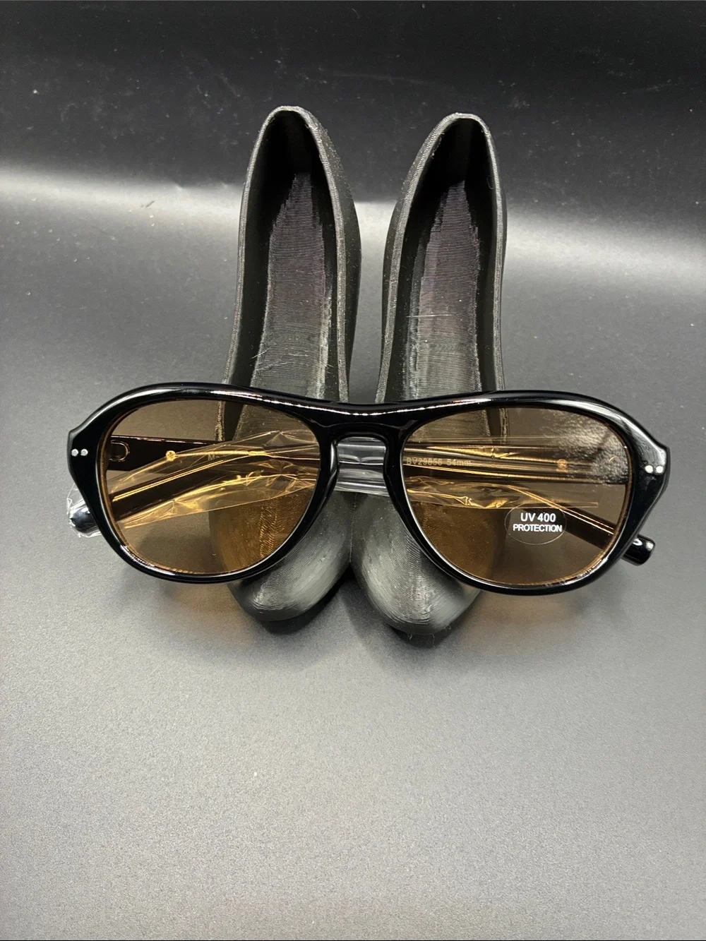 Dancing disco doll Classic Black Frame Brown Lens Sunglasses - UV400 Protection